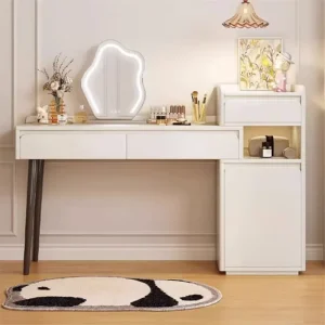 Bàn trang điểm Ngăn kéo đựng đồ cho nữ có đèn LED mặc quần áo Eithe Hiện đại cho thấy Bàn quần áo hiện đại màu trắng Penteadeiras De Maquiagem Funiture
