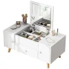 Bàn trang điểm Ngăn Kéo Hộp Đựng Bàn Trang Điểm Khay Hộp Gương Nội Thất Trang Điểm Bàn Trang Điểm Gương Đồ Vệ Sinh Coiffeuse De Chambre Tủ Áo