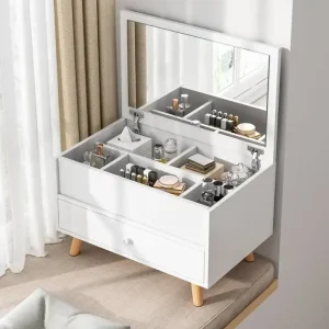 Bàn trang điểm Ngăn Kéo Hộp Đựng Bàn Trang Điểm Khay Hộp Gương Nội Thất Trang Điểm Bàn Trang Điểm Gương Đồ Vệ Sinh Coiffeuse De Chambre Tủ Áo - Hình 2