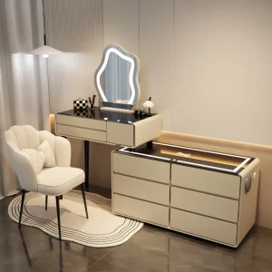 Bàn trang điểm Ngăn Kéo Led Bàn Trang Điểm Gương Ghế Phòng Ngủ Đa Năng Bàn Trang Điểm Penteadeira Nội Thất Gia Đình - Hình 3