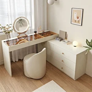 Bàn trang điểm Ngăn Kéo Tủ Áo Desings Trắng Chăn Cừu Salon Kính Hiện Đại Phòng Ngủ Máy Làm Bàn Bảo Quản Tổ Chức Nữ Schminktisch Funiture