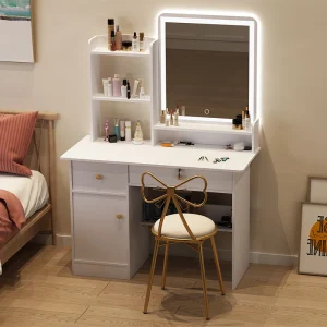 Bàn trang điểm Người Tổ Chức Hiện Đại Ghế Bàn Trang Điểm LED Nhỏ Phòng Ngủ Giá Rẻ Ngăn Kéo Bàn Trang Điểm Bộ Gỗ Tocador Maquillaje Đồ Nội Thất
