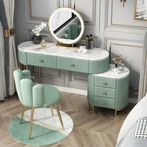 Bàn trang điểm Nhà Cao Cấp Phòng Ngủ Tủ Châu Âu Vanity Bàn Trang Điểm Nam Châm Bên Tủ Nội Thất Phòng Ngủ Đơn Giản Ghế Trang Điểm - Hình 2