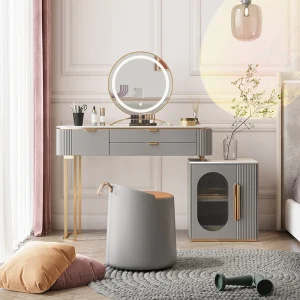 Bàn Trang Điểm Nhỏ Gọn Có Thể Vận Chuyển Tủ Góc Tròn Trưng Bày Kaptafel - Hình 3