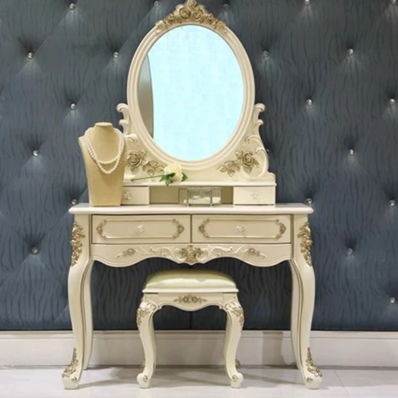 Bàn trang điểm Nhỏ Sang Trọng Bàn Trang Điểm Thẩm Mỹ Vintage Essentials Phân Bàn Trang Điểm Gỗ Coiffeuse De Chambre Nội Thất Gia Đình - Hình 3 Bàn trang điểm Nhỏ Sang Trọng Bàn Trang Điểm Thẩm Mỹ Vintage Essentials Phân Bàn Trang Điểm Gỗ Coiffeuse De Chambre Nội Thất Gia Đình - Hình 3