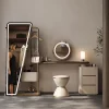 Bàn trang điểm Phòng ngủ chính tủ đựng bàn trang điểm bằng gỗ nguyên khối, tủ xô cuối giường, bàn trang điểm, bàn một mảnh, phòng ngủ, đơn giản