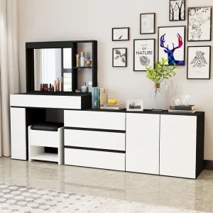 Bàn trang điểm Phòng Ngủ Cổ Điển Bàn Trang Điểm Charm Bạc Bàn Trang Điểm cho nữ Đa Năng Penteadeira Nội Thất - Hình 2