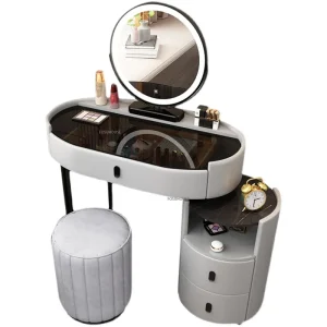 Bàn trang điểm phòng ngủ hiện đại có ngăn kéo Bàn trang điểm bằng kính Tủ đựng đồ phòng ngủ Bàn trang điểm trang điểm có gương - Hình 2