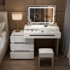 Bàn trang điểm Phòng Ngủ Tối Giản Bàn Trang Điểm Đèn LED Sang Trọng Gương Bàn Trang Điểm Co Giãn Tủ Di Chuyển Para Quarto Nội Thất Châu Âu YY50VT