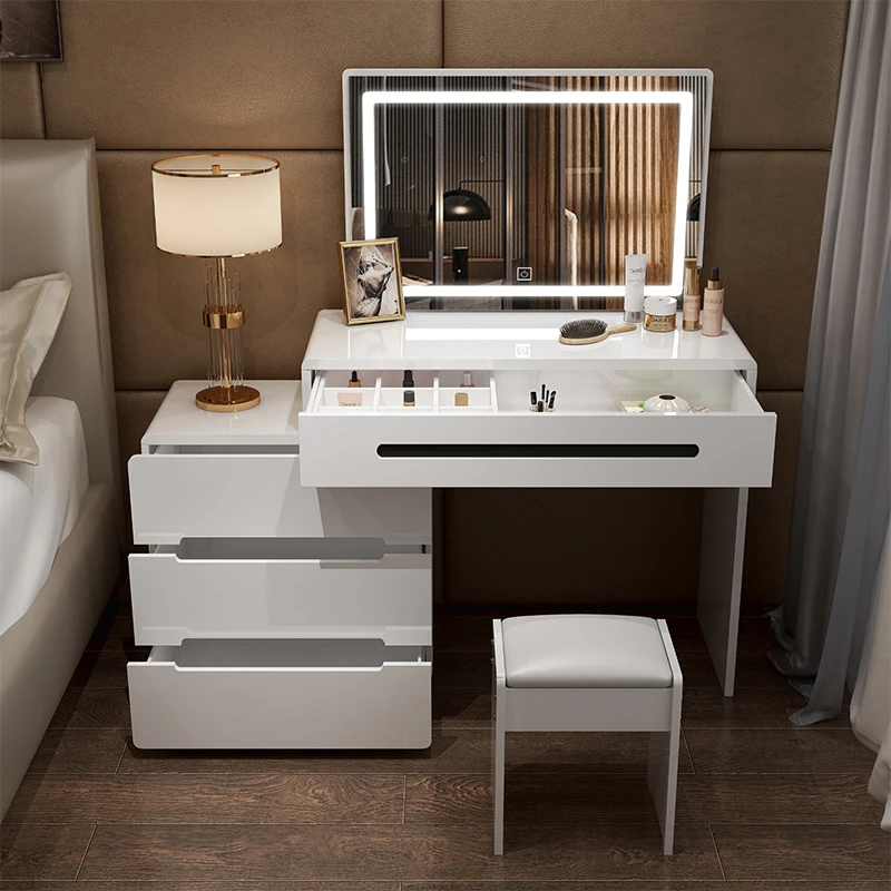 Bàn trang điểm Phòng Ngủ Tối Giản Bàn Trang Điểm Đèn LED Sang Trọng Gương Bàn Trang Điểm Co Giãn Tủ Di Chuyển Para Quarto Nội Thất Châu Âu YY50VT Bàn trang điểm Phòng Ngủ Tối Giản Bàn Trang Điểm Đèn LED Sang Trọng Gương Bàn Trang Điểm Co Giãn Tủ Di Chuyển Para Quarto Nội Thất Châu Âu YY50VT