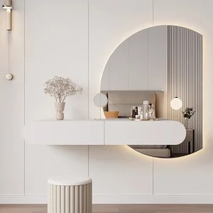 Bàn trang điểm Phòng ngủ tối giản hiện đại Tủ quần áo treo tường gương trang điểm - Hình 2