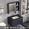 Bàn trang điểm phòng tắm tủ đá hộc tích hợp chậu rửa không gian phòng tắm chậu rửa nhôm kết hợp chậu rửa mặt sứ