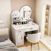 Bàn trang điểm Phụ Nữ Phòng Ngủ Kiểu Tóc Bàn Trang Điểm Gương Tủ Châu Âu Salon Bàn Trang Điểm Đa Năng Penteadeira Nội Thất Gia Đình HY