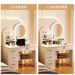 Bàn trang điểm Phụ Nữ Phòng Ngủ Kiểu Tóc Bàn Trang Điểm Gương Tủ Châu Âu Salon Bàn Trang Điểm Đa Năng Penteadeira Nội Thất Gia Đình HY - Hình 3