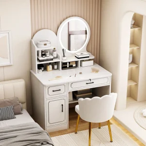 Bàn trang điểm Phụ Nữ Phòng Ngủ Kiểu Tóc Bàn Trang Điểm Gương Tủ Châu Âu Salon Bàn Trang Điểm Đa Năng Penteadeira Nội Thất Gia Đình HY