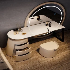 Bàn trang điểm Prodgf Full Set Bàn trang điểm Future Castle Kfsee có gương và ghế dài - Hình 3