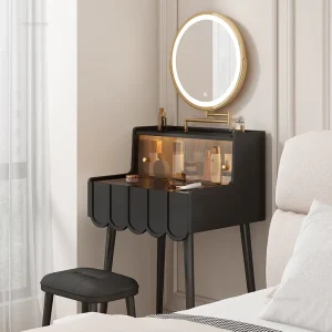 Bàn trang điểm Sang trọng Châu Âu Bàn trang điểm tại nhà Hiện đại đơn giản Bàn trang điểm Nội thất phòng ngủ Thiết kế sáng tạo Bộ trang điểm có gương