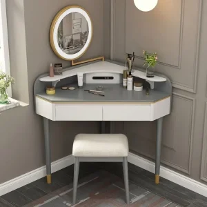 Bàn trang điểm Sang Trọng Châu Âu Tam Giác Vanity Phòng Ngủ Cao Cấp Công Suất Lớn Bàn Hiện Đại Ngăn Kéo Góc Tủ Áo Tiết Kiệm Không Gian Trang Điểm Nội Thất - Hình 2