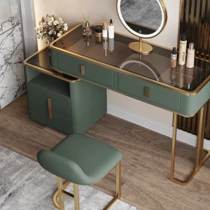 Bàn trang điểm Sang Trọng Châu Âu Vanity Bàn Đèn Trang Điểm Gương Hiện Đại Tối Giản Bàn Trang Điểm Bằng Gỗ Tavolo Trucco Nội Thất Phòng Ngủ WZ50VT