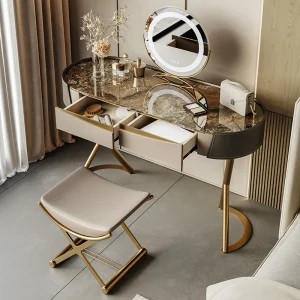 Bàn trang điểm Sang trọng Châu Âu Vanity Bàn Tủ Bảo Quản Thiết Kế Sáng Tạo Vanity Bàn Gương Trang Điểm Tavolo Trucco Nội Thất Phòng Ngủ WZ50VT - Hình 2