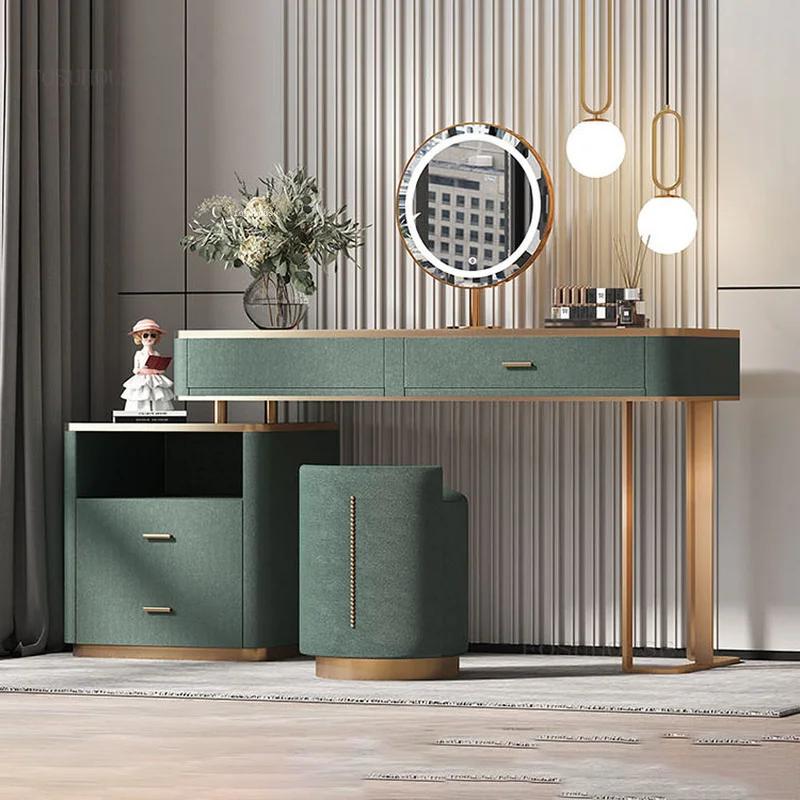 Bàn trang điểm Sang trọng Kính Cường Lực Tủ Châu Âu Nội Thất Phòng Ngủ LED Gương Trong Suốt Bàn Trang Điểm Gỗ Chắc Chắn Ngăn Kéo Tủ Áo L - Hình 2 Bàn trang điểm Sang trọng Kính Cường Lực Tủ Châu Âu Nội Thất Phòng Ngủ LED Gương Trong Suốt Bàn Trang Điểm Gỗ Chắc Chắn Ngăn Kéo Tủ Áo L - Hình 2