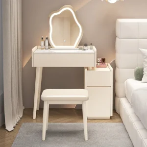 Bàn trang điểm Sang Trọng Tối Giản Bàn Trang Điểm Trắng Tủ Ghế Led cho nữ Bàn Trang Điểm Gương Gỗ Schmink Tisch Nội Thất Phòng Ngủ YY50VT - Hình 2