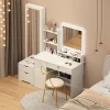 Bàn trang điểm Sang Trọng Vanity Gương Để Bàn Ngăn Kéo Phòng Ngủ Nữ Tóc Dài Đến Đầu Gối Bàn Bộ Tổ Chức Schmink Tisch Vật Dụng Gia Đình