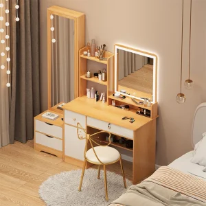 Bàn trang điểm Sang Trọng Vanity Gương Để Bàn Ngăn Kéo Phòng Ngủ Nữ Tóc Dài Đến Đầu Gối Bàn Bộ Tổ Chức Schmink Tisch Vật Dụng Gia Đình - Hình 3