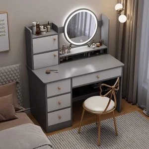 Bàn trang điểm Tầng Thoải Mái Vanity Mirror Bảng Điều Khiển Sang Trọng Hiện Đại Vanity Tủ Đứng Đa Năng Nội Thất Coiffeuse HY - Hình 2