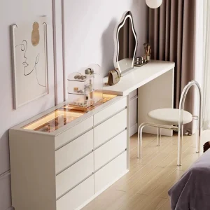 Bàn trang điểm Thiết Kế Bàn Trang Điểm Con Người Đứng Dài Có Gương Sang Trọng Phòng Ngủ Đẹp Di Động Thu Nhỏ Tủ Áo Bé Gái Tocadores Slim Phụ Kiện - Hình 2
