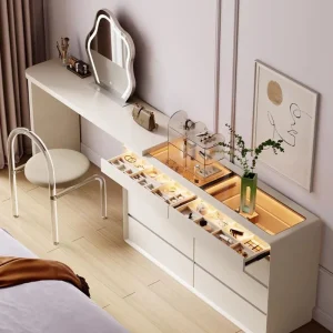 Bàn trang điểm Thiết Kế Bàn Trang Điểm Con Người Đứng Dài Có Gương Sang Trọng Phòng Ngủ Đẹp Di Động Thu Nhỏ Tủ Áo Bé Gái Tocadores Slim Phụ Kiện - Hình 3