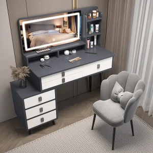 Bàn trang điểm Thu Nhỏ Bàn Trang Điểm Để Bàn Ngăn Kéo Phòng Ngủ Ổ Cắm Kéo Dài Cao Cấp Đầu Giường Trang Điểm Nhỏ Bé Gái Tủ Quần Áo Hiện Đại Tocadores Nội Thất Cao Cấp - Hình 4