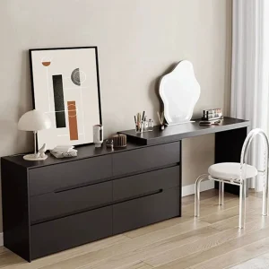 Bàn trang điểm Thu Nhỏ Bàn Trang Điểm Sống Thiết Kế Italy Vintage Tủ Màu Trắng Đẹp Bé Gái Tủ Áo Phòng Toaletka Phụ Kiện Đầu Giường - Hình 2
