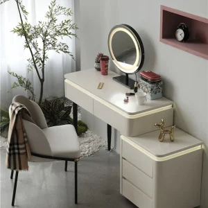 Bàn trang điểm Trắng Bàn Trang Điểm Di Động Vị Trí Hiển Thị Gỗ Thiết Kế Tường Thu Nhỏ Đẹp Tủ Dài Tủ Tocadores Phụ Kiện Sống - Hình 3