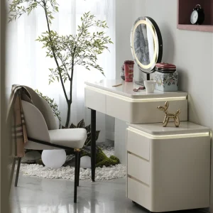 Bàn trang điểm Trắng Bàn Trang Điểm Di Động Vị Trí Hiển Thị Gỗ Thiết Kế Tường Thu Nhỏ Đẹp Tủ Dài Tủ Tocadores Phụ Kiện Sống