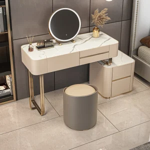 Bàn trang điểm Trang Điểm Cao Cấp Bàn Trang Điểm Gỗ Phòng Ngủ Tối Giản Kính Bàn Trang Điểm Ghế Gương Led Schminkt Tisch Nội Thất Gia Đình YY50VT - Hình 2