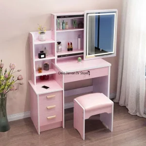 Bàn trang điểm Trang Điểm Đơn Giản Bàn Trang Điểm Gương Phân Bảo Quản Ngăn Kéo Hiện Đại Bàn Trang Điểm Bằng Gỗ Phòng Ngủ Tavolino Da Trucco Nội Thất Gia Đình - Hình 2
