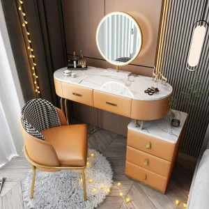 Bàn trang điểm Trang Điểm Sang Trọng Bàn Trang Điểm Nội Thất Vanity Ghế Cà Phê Gương Ngăn Kéo Bàn Trang Điểm Trang Điểm Toaletka Z Lustrem Furnitures - Hình 2
