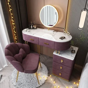 Bàn trang điểm Trang Điểm Sang Trọng Bàn Trang Điểm Nội Thất Vanity Ghế Cà Phê Gương Ngăn Kéo Bàn Trang Điểm Trang Điểm Toaletka Z Lustrem Furnitures