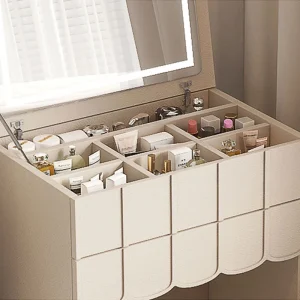 Bàn trang điểm Trắng Ngăn Kéo Bàn Trang Điểm Gương Phân Thiết Kế Gỗ Hiện Đại Bàn Trang Điểm Khách sạn Nữ Phòng Ngủ Mesa De Maquillaje Nội Thất - Hình 3