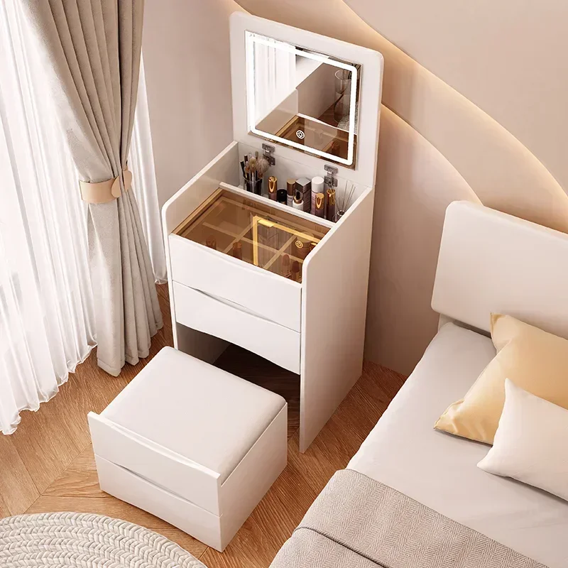Bàn trang điểm Trắng Sang Trọng Tủ Vanity Gương Ngăn Kéo Phòng Ngủ Tối Giản Phòng Trang Điểm Đèn Bàn Ngăn Kéo Schminktisch Vật Dụng Gia Đình - Hình 3 Bàn trang điểm Trắng Sang Trọng Tủ Vanity Gương Ngăn Kéo Phòng Ngủ Tối Giản Phòng Trang Điểm Đèn Bàn Ngăn Kéo Schminktisch Vật Dụng Gia Đình - Hình 3