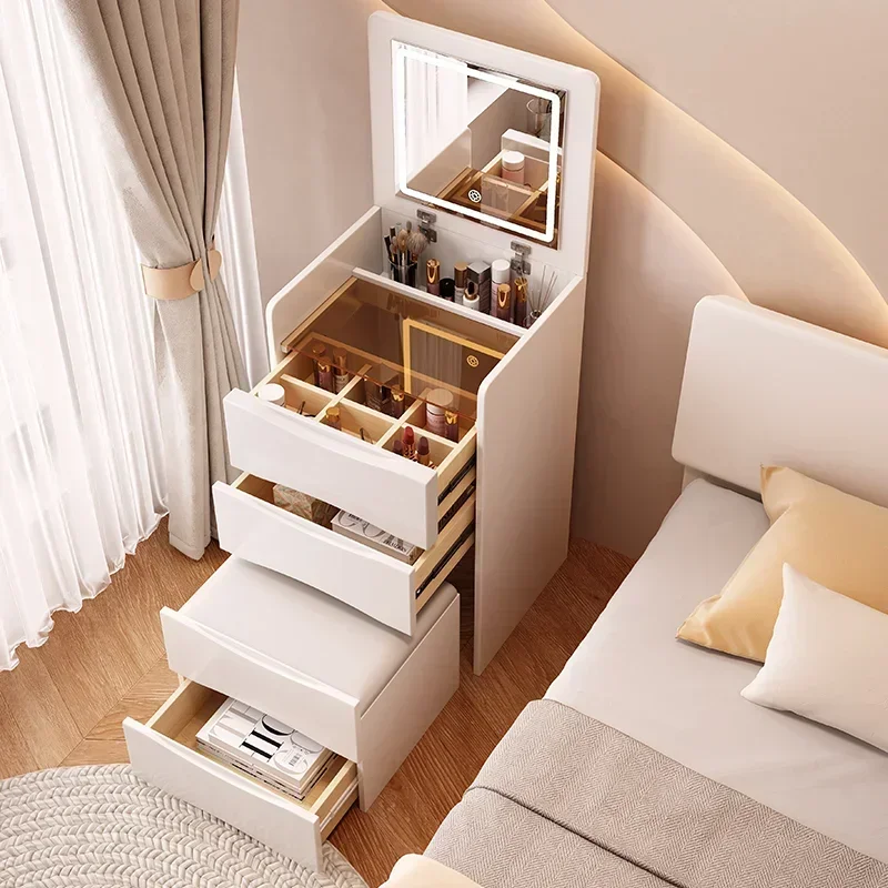 Bàn trang điểm Trắng Sang Trọng Tủ Vanity Gương Ngăn Kéo Phòng Ngủ Tối Giản Phòng Trang Điểm Đèn Bàn Ngăn Kéo Schminktisch Vật Dụng Gia Đình - Hình 4 Bàn trang điểm Trắng Sang Trọng Tủ Vanity Gương Ngăn Kéo Phòng Ngủ Tối Giản Phòng Trang Điểm Đèn Bàn Ngăn Kéo Schminktisch Vật Dụng Gia Đình - Hình 4