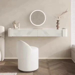 Bàn trang điểm Treo Bàn Trang Điểm Phòng Ngủ Chính Hiện Đại Tối Giản Treo Tường Bàn Trang Điểm Da Đá Tủ Tủ Quần Áo - Hình 4