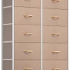 Bàn trang điểm Tủ 10 Ngăn Kéo - Tháp Chứa Vải, Hộp Sắp Xếp, Khung Thép Chắc Chắn, Mặt Gỗ & Kéo Dễ Dàng