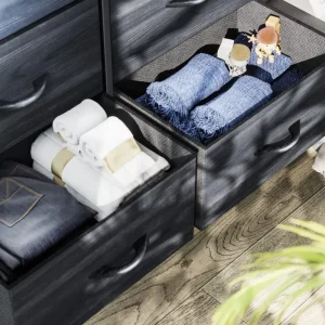 Bàn trang điểm Tủ 10 Ngăn Kéo - Tháp Chứa Vải, Hộp Sắp Xếp, Khung Thép Chắc Chắn, Mặt Gỗ & Kéo Dễ Dàng - Hình 3