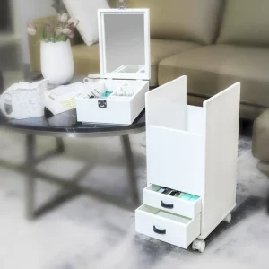 Bàn trang điểm Tủ đựng đồ siêu nhỏ tích hợp tủ đựng quần áo mini đa năng Tiktok bàn trang điểm cửa sổ lật - Hình 4