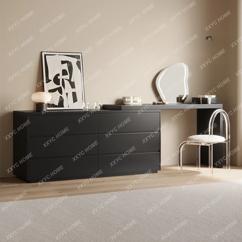 Bàn trang điểm Tủ Ngăn Kéo Tích Hợp Tủ Trang Điểm Đơn Giản Hiện Đại Bàn Trang Điểm Phòng Ngủ Có Thể Thu Vào Gỗ Chắc Chắn Đen Tủ Tủ Trước Giường - Hình 2 Bàn trang điểm Tủ Ngăn Kéo Tích Hợp Tủ Trang Điểm Đơn Giản Hiện Đại Bàn Trang Điểm Phòng Ngủ Có Thể Thu Vào Gỗ Chắc Chắn Đen Tủ Tủ Trước Giường - Hình 2