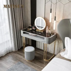 Bàn trang điểm Tủ Quần Áo Đèn Cao Cấp Tủ Bảo Quản Tích Hợp Tối Giản Gia Đình Nhỏ Gỗ Chắc Chắn Hiện Đại Phòng Ngủ Đơn Giản Bàn Trang Điểm