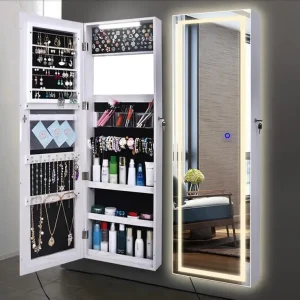 Bàn trang điểm Tủ quần áo gương nữ hộ gia đình có đèn gương treo tường nhận tủ phòng ngủ đơn giản hiện đại lắp gương - Hình 2
