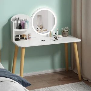 Bàn trang điểm Tủ quần áo Phòng ngủ Bàn trang điểm Hiện đại Bàn phòng nhỏ đơn giản Phòng ngủ bé gái 2022 Tủ quần áo mới